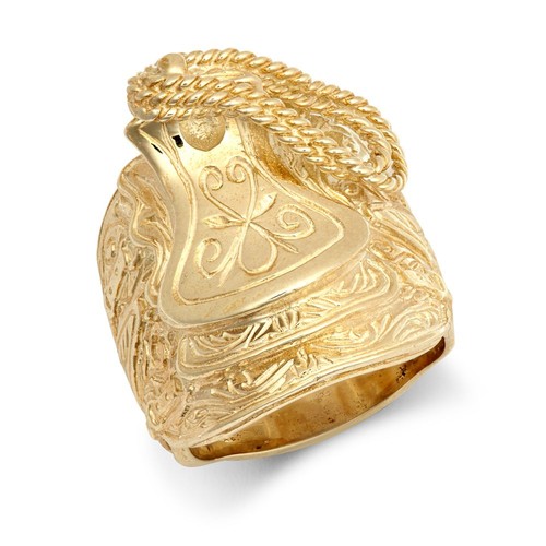 Gold silver saddle ring - saddle,
