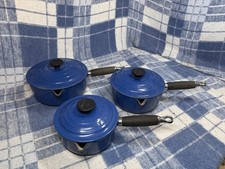 Le Creuset Blue Saucepan Bundle Size 16 18 20 With Lids