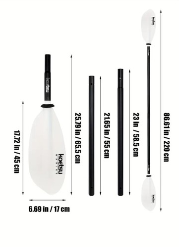 White black kayak paddle 220 - kayak,
