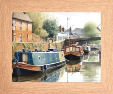 GRAND UNION CANAL BOAT BARGE NARROWBOAT FRAMED PRINT PICTURE 3 FRAME COLOURS 944
