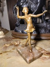 After Josef Lorenzl - a  Art Deco gilt patinated art metal figure 