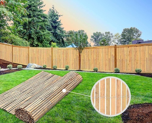 Bamboo slatted fence x 4m - bamboo,