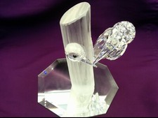 SWAROVSKI "SHARING" THE WOODPECKERS CRYSTAL FIGURINE 1988 EDITION, AUSTRIA, NIB