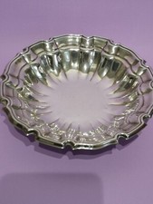 Falstaff Silver Plated Fluted Dish On Ball Feet.