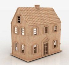 1:24th Scale Wooden Minature Dolls House Laser Cut Self Build Model Diy Kit (JG)