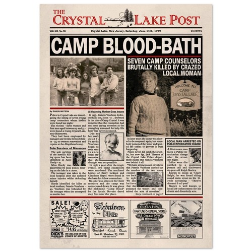 Friday the 13th 1980 - , newspaper