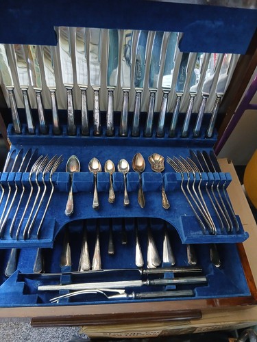 Silver plated cutlery set - silver,
