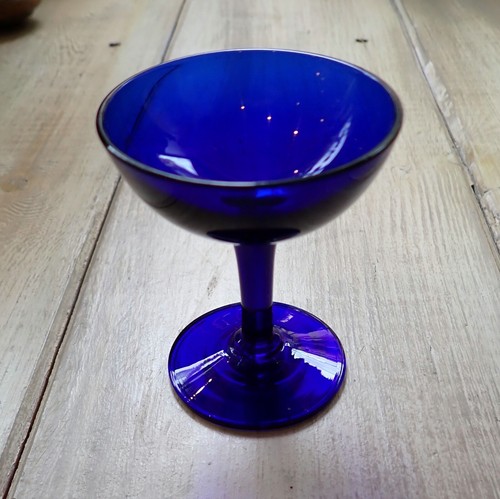 Cobalt blue stemmed glass - stemmed,