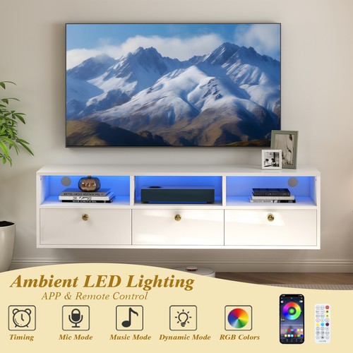 130cm white floating unit - floating,