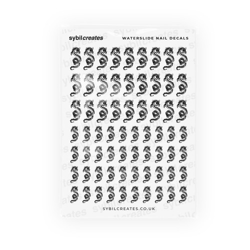 Black dragon waterslide nail - black,
