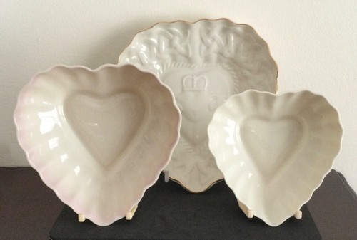 Belleek heart shaped dish - dish,