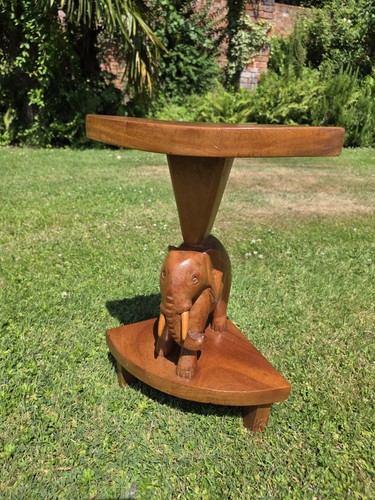 Wooden carved elephant plant - carved,