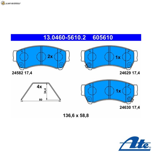 Brake pad set - pad,