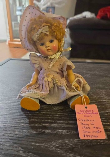 Vintage crib crowd doll made - doll.,
