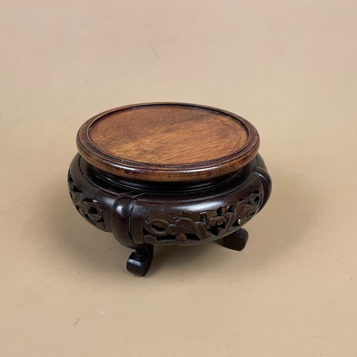 Hand carved wood plant - plant, stand