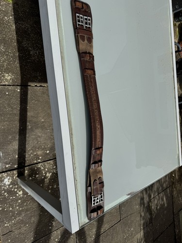 Short leather girth brown - girth,
