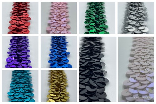 Elasticated stretch sequin - ,