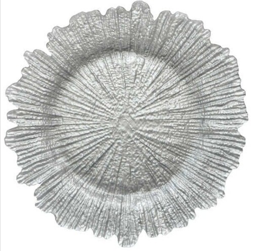 Glass reef charger plate - reef,