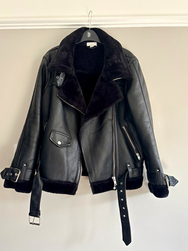 Topshop black faux leather - black,