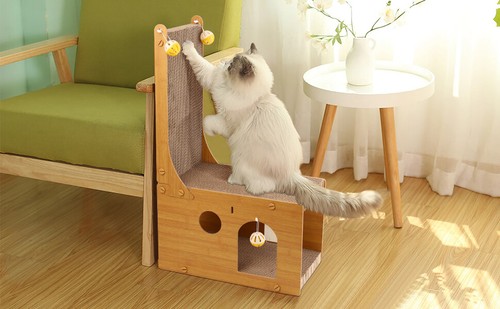 Cat tree scratching post tower - cat,