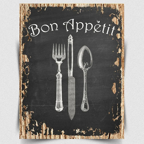Bon appetit metal sign wall - bon,