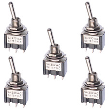 5 x On/Off Mini Miniature Toggle Switch Car Dash Dashboard SPST