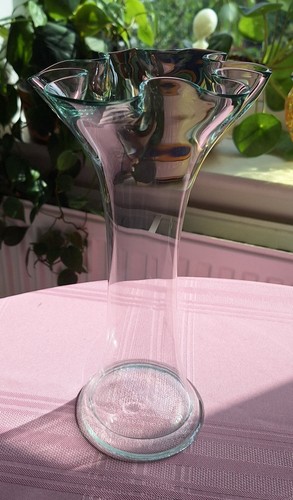 Vintage art glass vase clear - vintage,