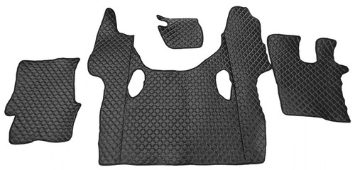 Black eco leather floor mats - eco,