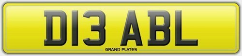 Number plate d13 abl - number,