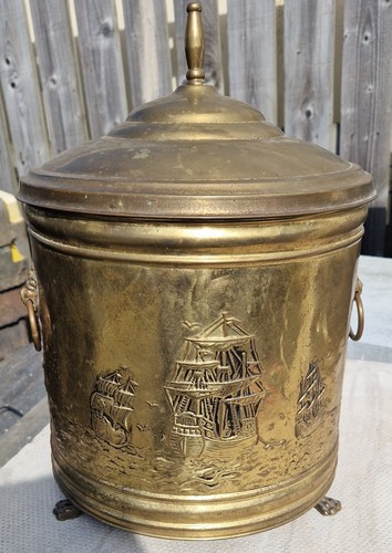 Vtg embossed brass - embossed,