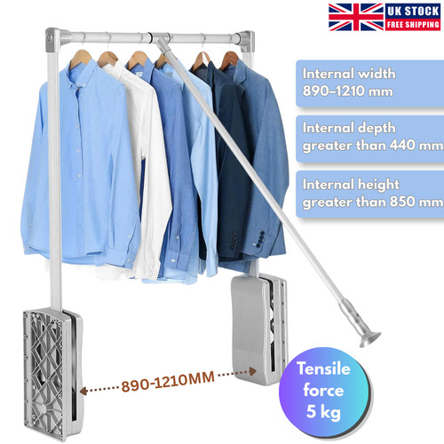 Pull down wardrobe rail - down,