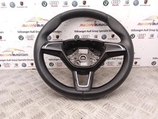SKODA OCTAVIA 2016 Mk3 (5E) 3 Spoke Leather Steering Wheel 5E0419091A
