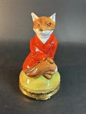 Vintage Royale Stratford Mr. Fox Hunt W/Coat Trinket Box 4”