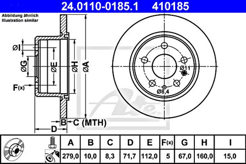 Brake disc ate fits - 2x,