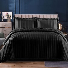 3 Piece Embossed Quilted Bedspread Throw Single Double King Size Bedding Set