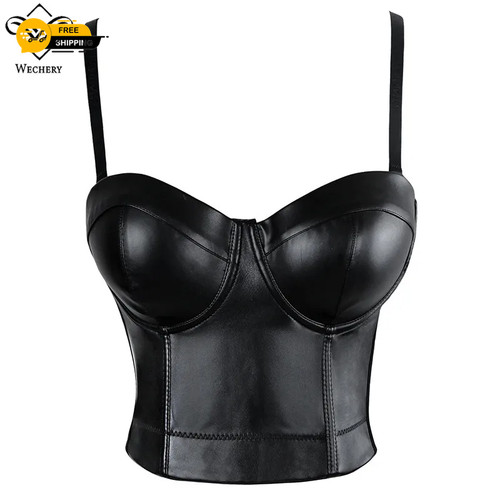 Women leather corset top - women,