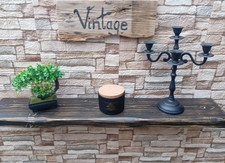 Aged wooden floating shelf