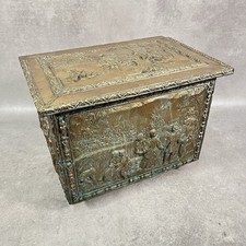 Vintage Embossed Brass Coal