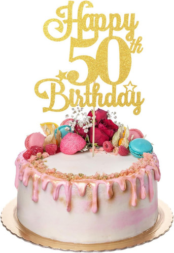 50th cake toppers gold - toppers,,