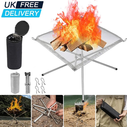 Portable fire pit - folding, mesh