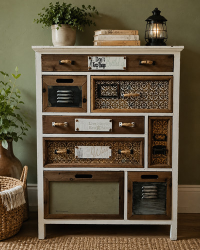 Rustic multi drawer chest - rustic,