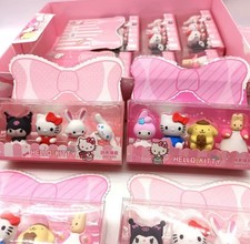 Sanrio 3D Erasers Set Hello Kitty My Melody Pompompurin | Kawaii Kids Stationery
