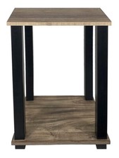2 Tier Large Gloss Finish Side Table With Shelf Bedroom Coffee Tea End Table