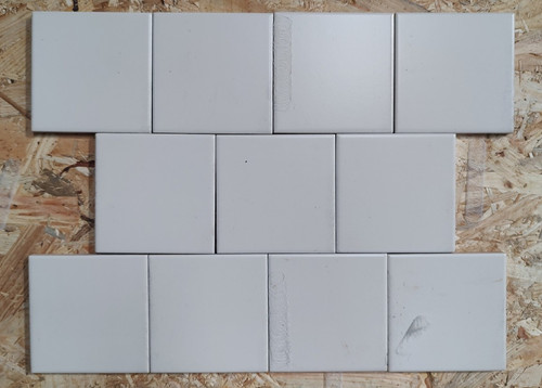 Half white square - half,