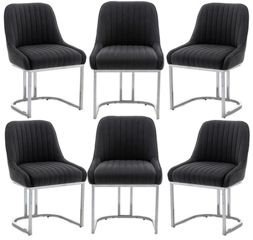 Set black velvet - velvet, dining