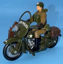 Antique  Cast Iron / Lead Military Police Motorcycle Toy w/Original Tires 3 Inch