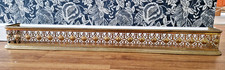 Vintage Pierced Brass Fretwork Fire Guard Fireplace Kerb Fender Surround 123cm