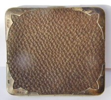 Antique Sterling Silver Card Holder Leather Purse Wallet Birmingham Import Mark