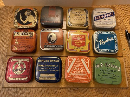 Antique typewriter ribbon tin - typewriter,
