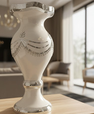 White-Silver Floor Vase Large